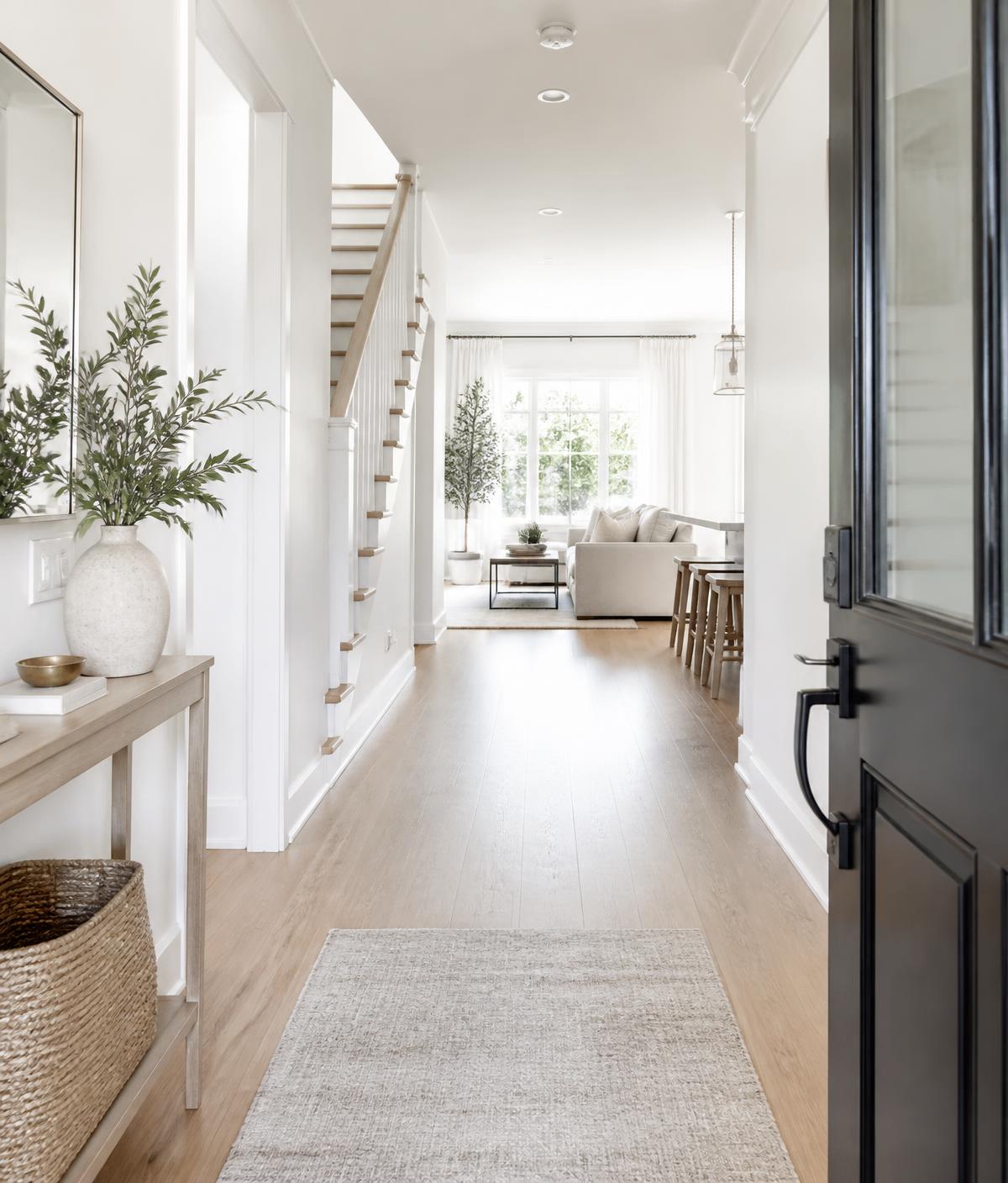 Bright, sunlit entryway and living space of a freshly cleaned Fort Wayne home