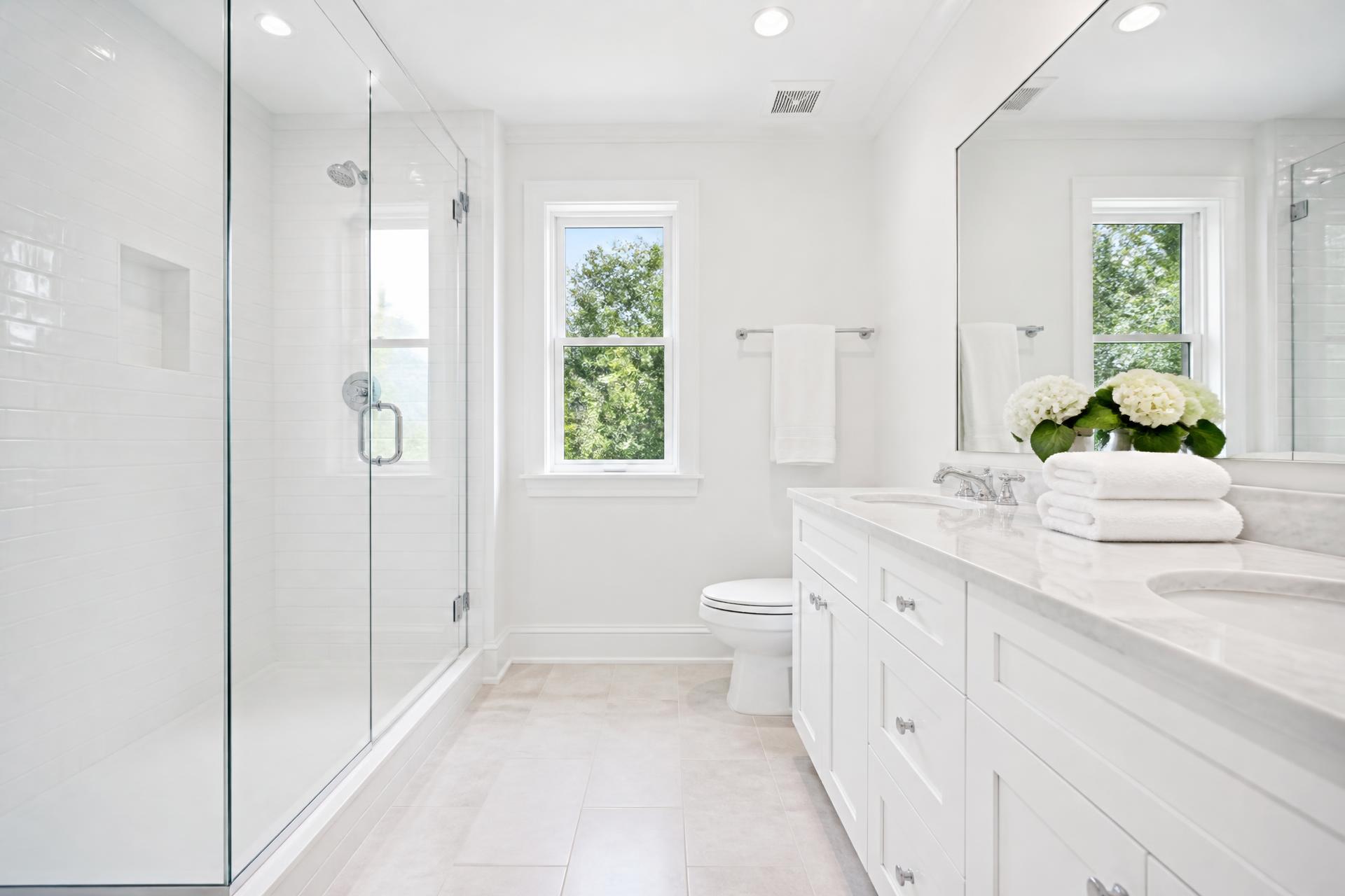 Spotless bright bathroom after a cleaning