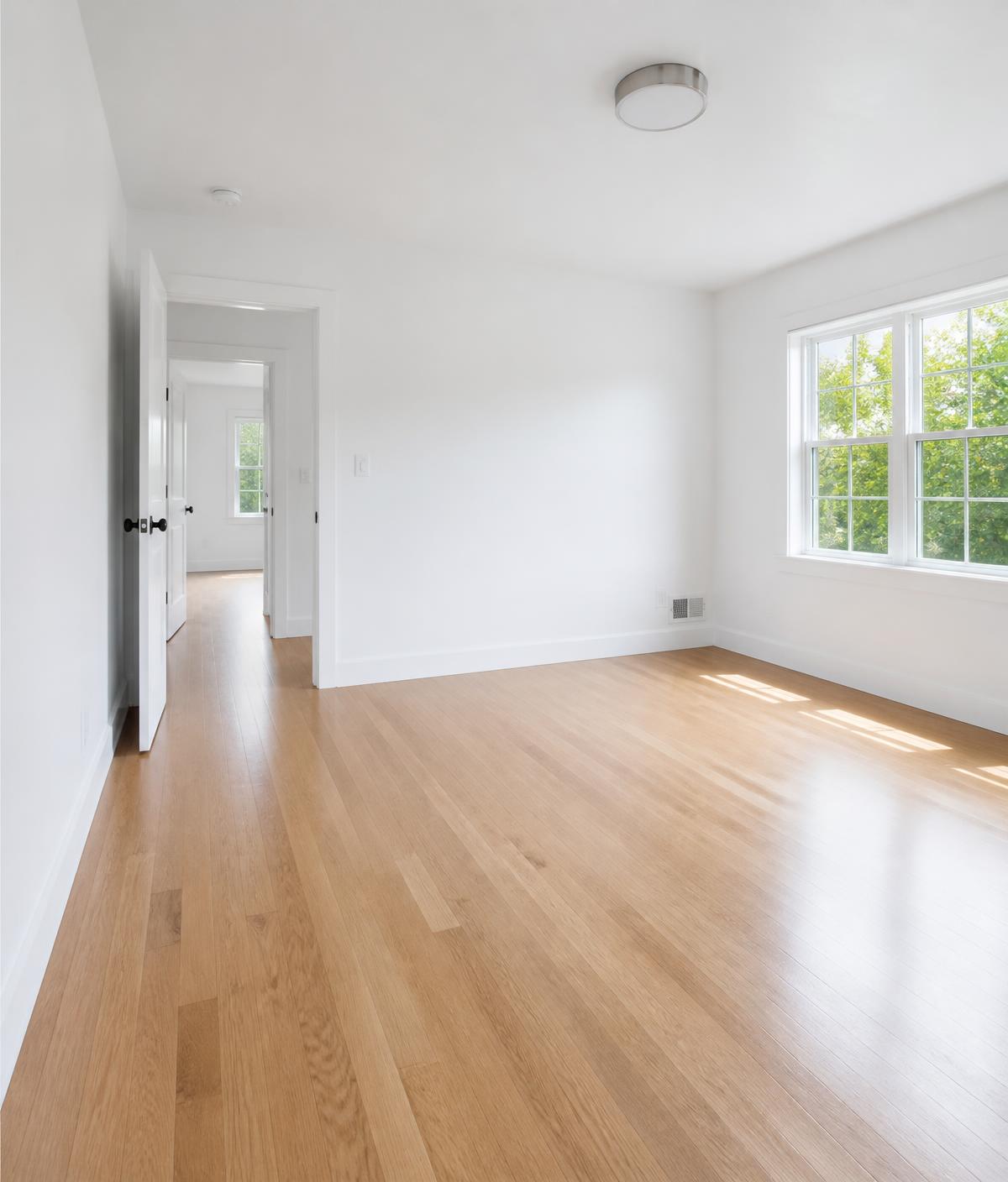 Bright, empty, freshly cleaned home interior
