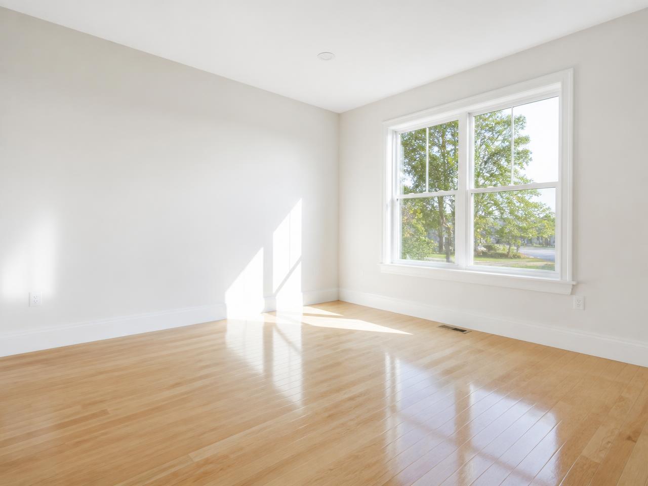 Empty, freshly cleaned bedroom ready for new owners